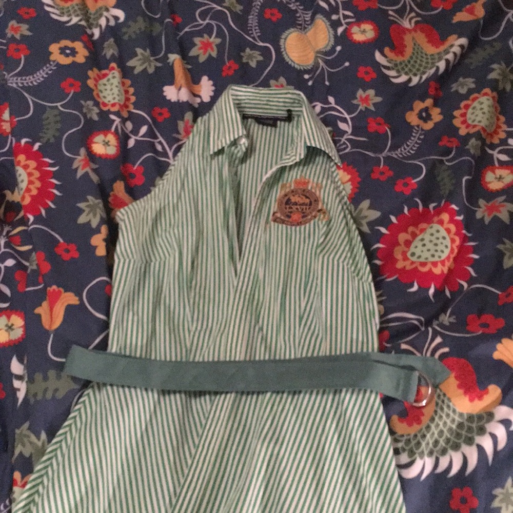 Ralph Lauren flare green and white dress